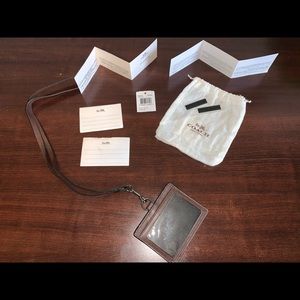 Authentic Coach lanyard ID holder NWT